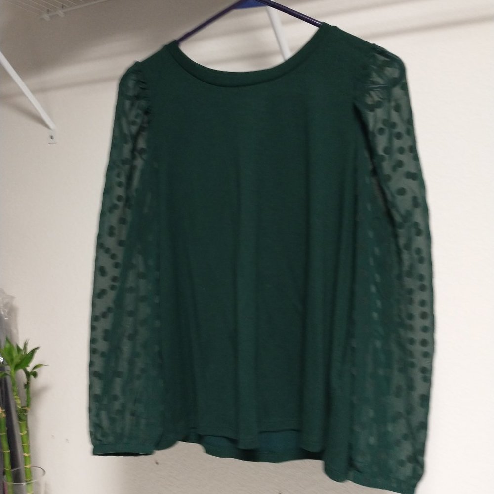 LOFT - medium dark green blouse